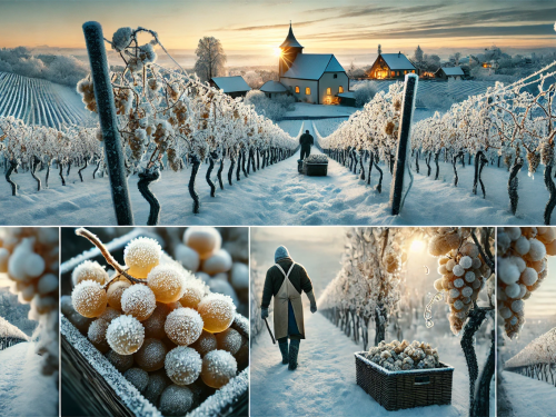 Image of ice vineyards, snow ice wine